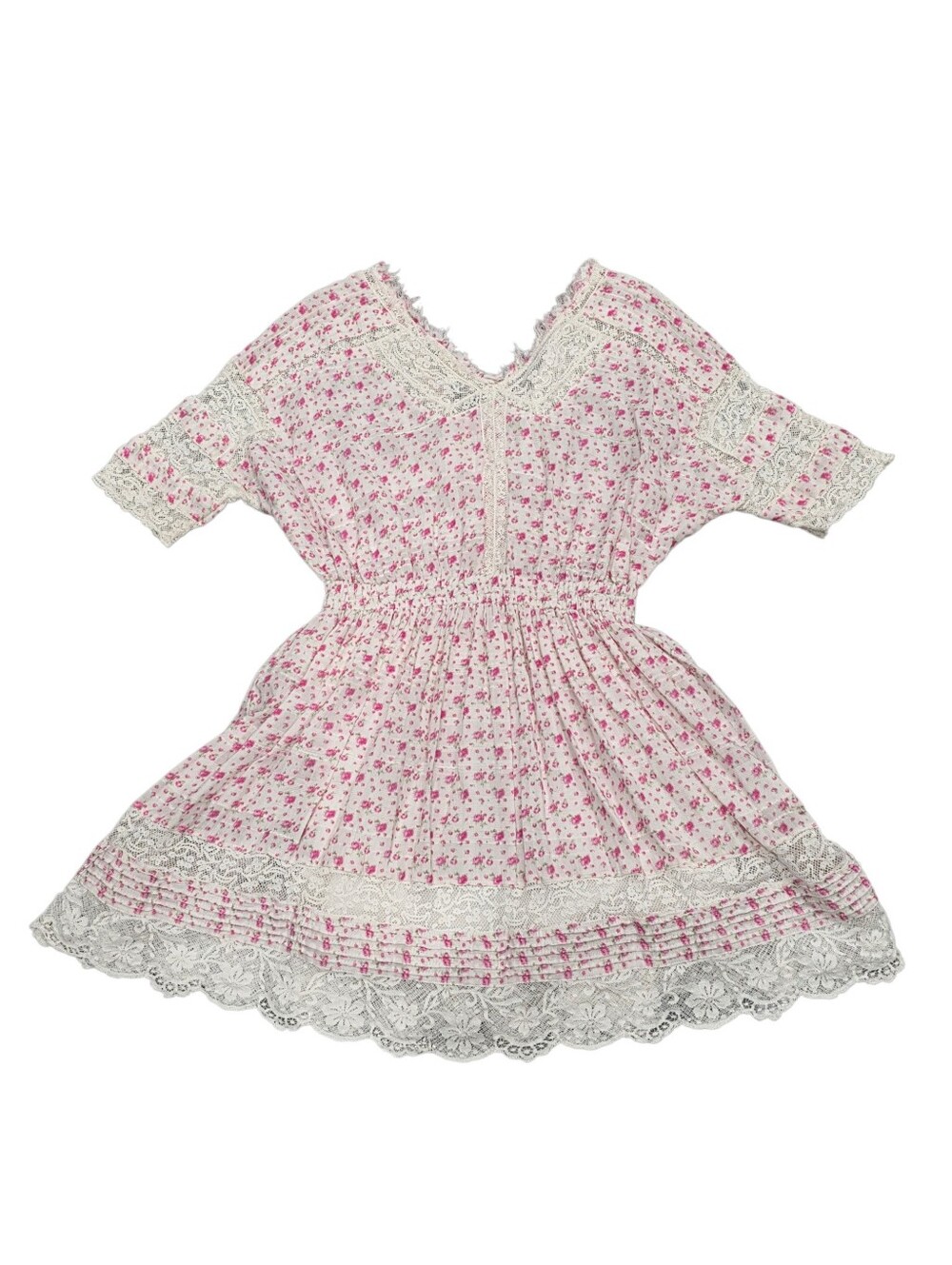 LOVESHACKFANCY NEWTON FLORAL LACE MINI DRESS XS - Picture 4 of 13